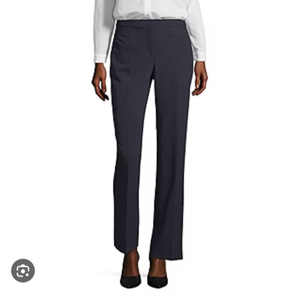 Liz Claiborne Gray Striped Boot Cut Pants - Picture 4 of 14